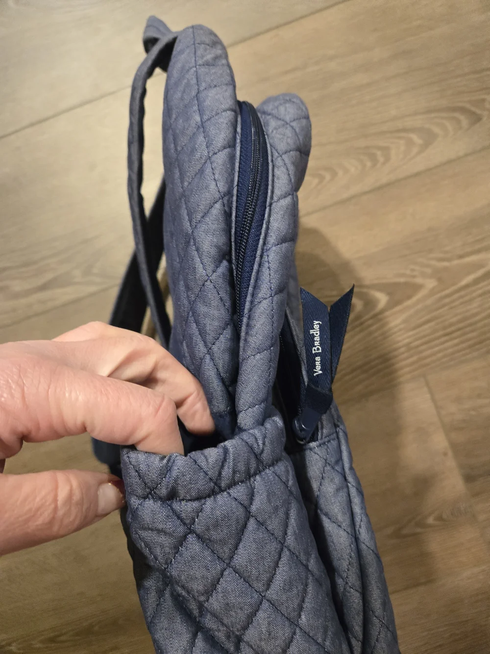 Vera Bradley Quilted Light Gray Backpack